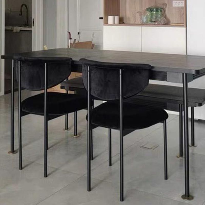 Fabric Open Back Dining Chairs Contemporary Armless Side Chair