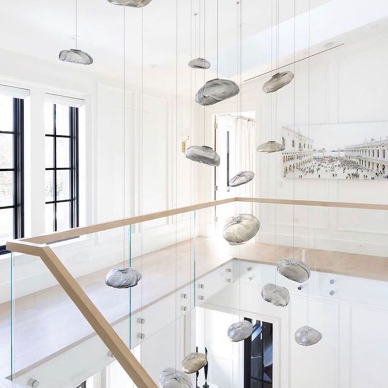 Pendentif en verre nordique en forme de nuage en forme de verre à couches