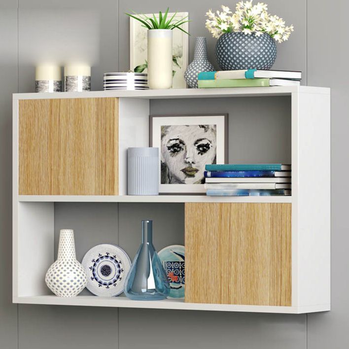 Modern Engineered Wood Bookcase, Geometric Bookshelf for Any Room, 25.5" H