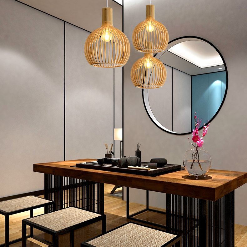 1 hängende Deckenlichter kreativer moderner Holzanhänger für Bekleidungsgeschäft