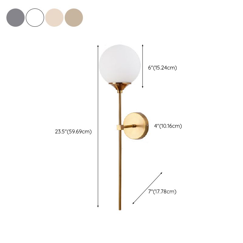 Modern Glass Wall Sconce Minimalist Metal Wall Light Fixture