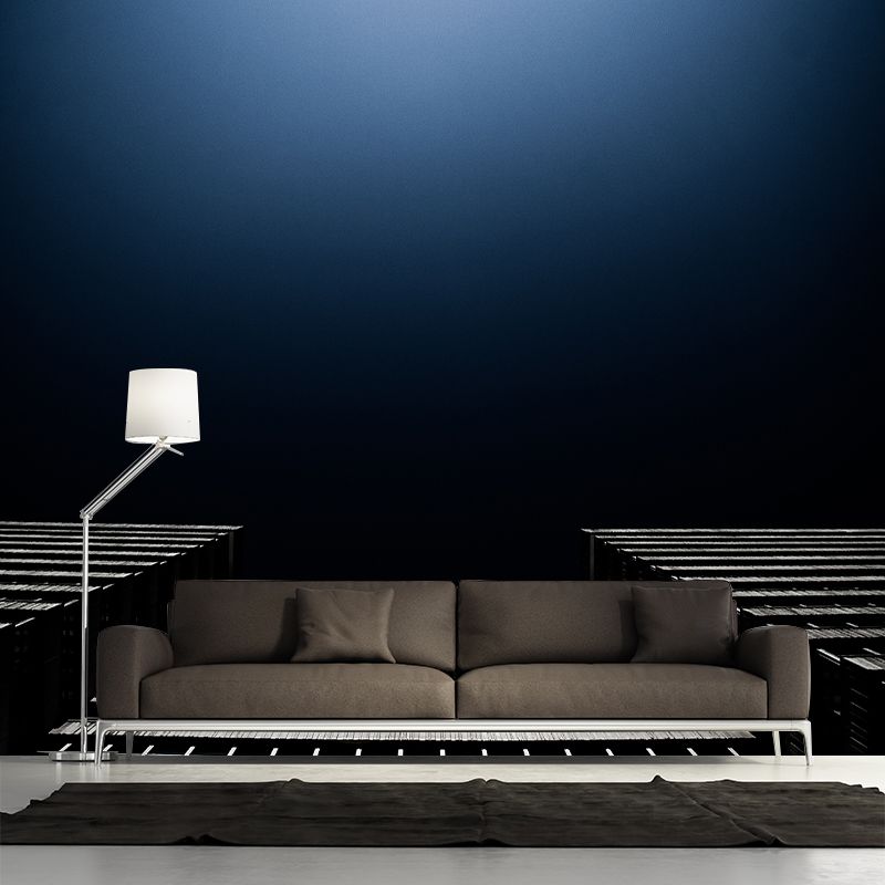 Night City Building Wall Mural Contemporary Style for Meeting Room, Moisture Resistant