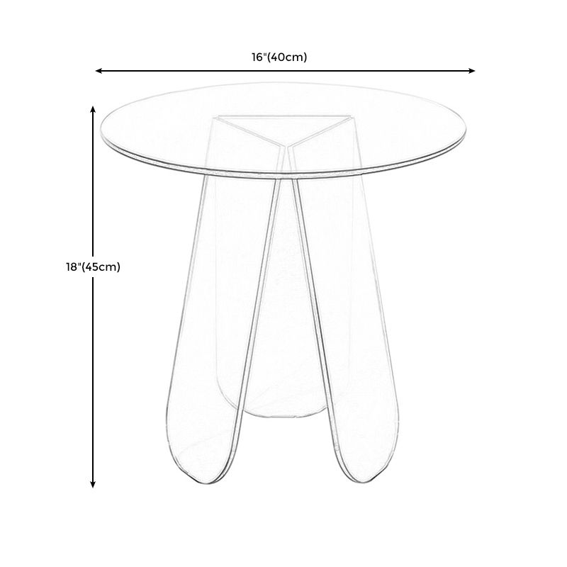 Acrylic 3 Legs Coffee Table Fixed Modern Round Cocktail Table