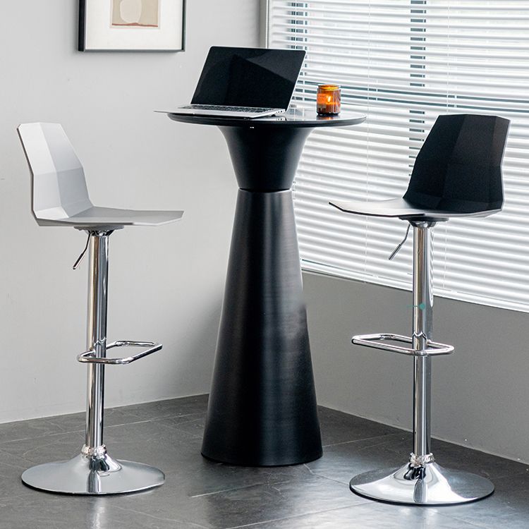 Industrial Backrest Armless Counter Stool Adjustable Iron Stool with Plastic Cushion