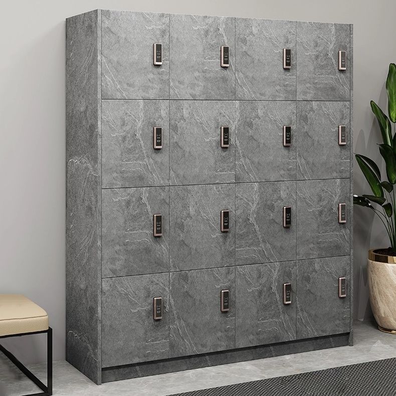 Gray Engineered Wood Armoire for Bathroom Modern Hinged Door Cabinet