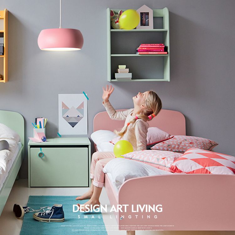 Metal Drum Hanging Ceiling Light Contemporary Ceiling Pendant Lamp for Dinning Room