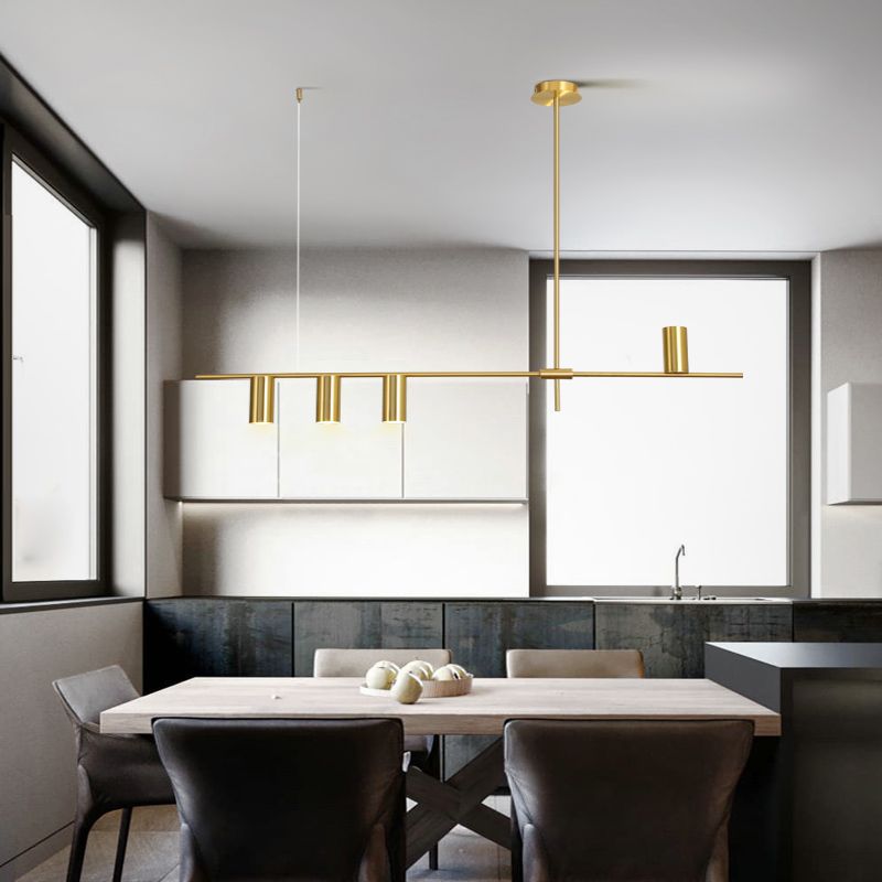 Éclairage d'éclairage de l'île de cylindre Éclairage de pendentif métallique moderne