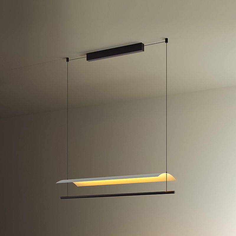 Retrase Black Island Light Modern Metal Led Island Colgante para sala de estar