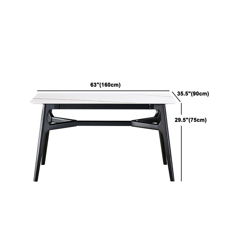 Modern 1/3/4/5/6 Pieces Dinette Set Rectangle White Stone and Wood Dining Set