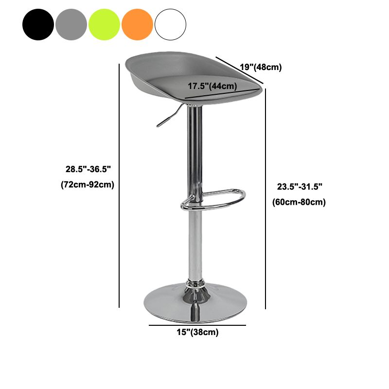 Plastic Adjustable Height Bar Stool Modern PU Upholstered Stool with Footrest