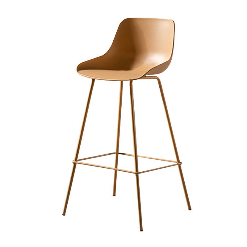 Scandinavian Metal Plastic Counter Stools Low Back Indoor Bar Stool with Bucket Seat