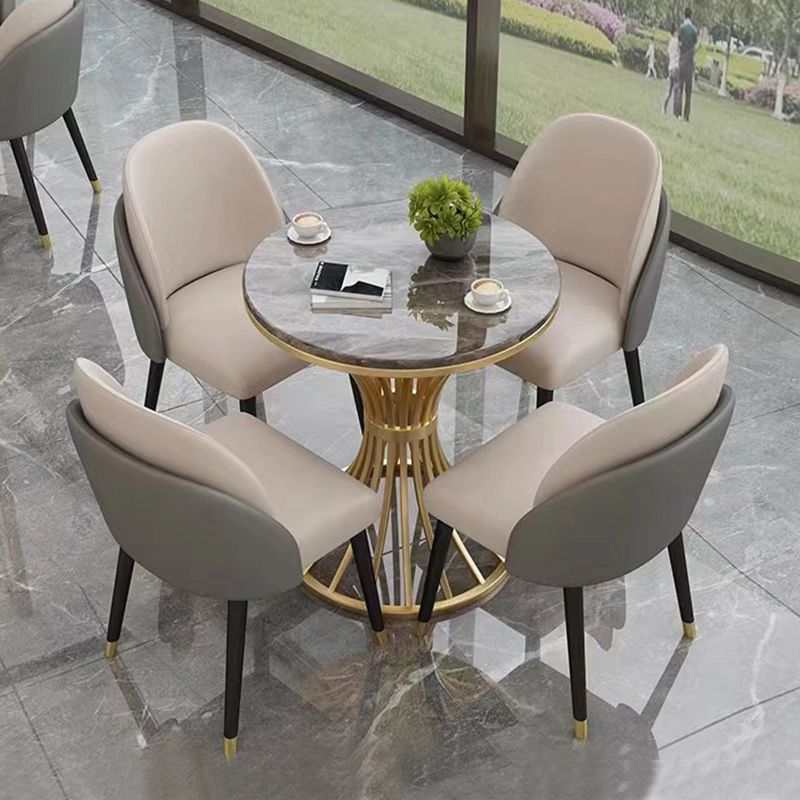 Nordic Round Stone Dining Table 1/3/4/5 Pieces Dining Set for Dining Room