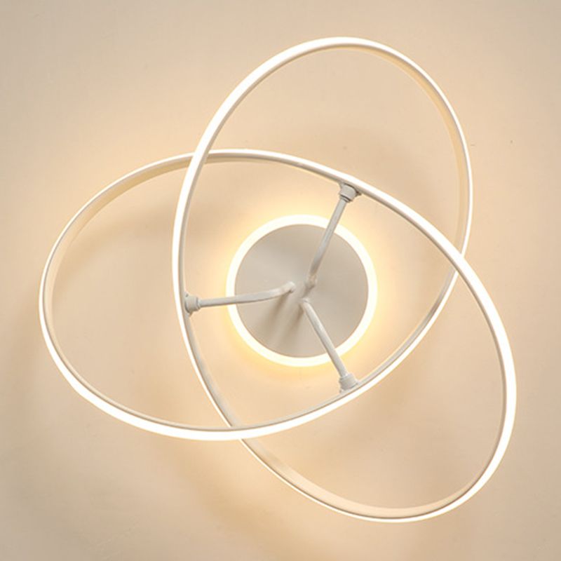 Plafonnier LED en gel de silice de style concis et moderne, montage semi-encastré linéaire en aluminium pour chambre à coucher