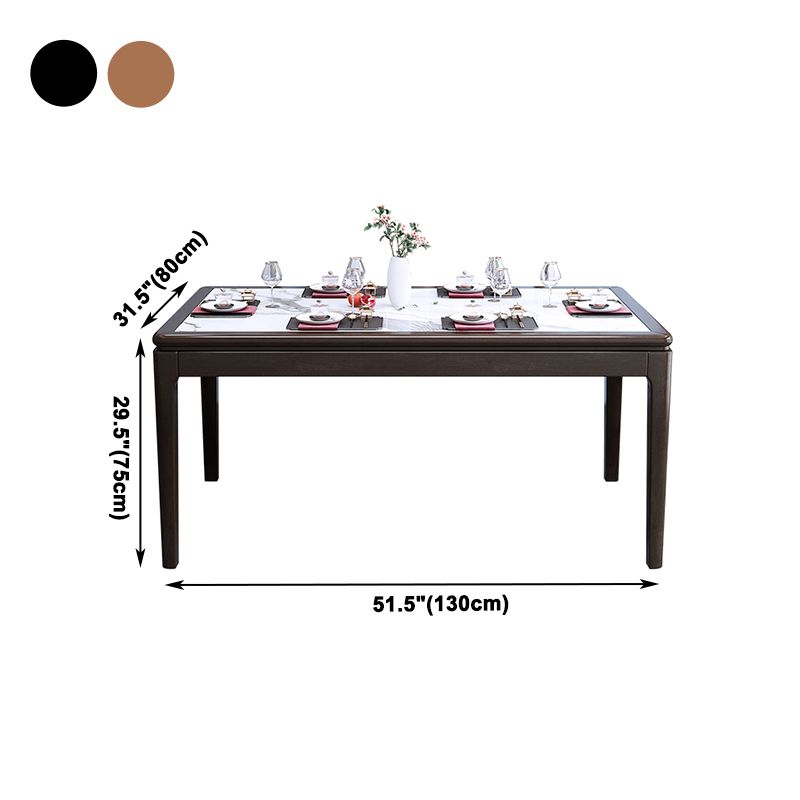 Rechthoek houten kleur eettafel gesinterde stenen tafel halverwege de eeuw met 4 poten