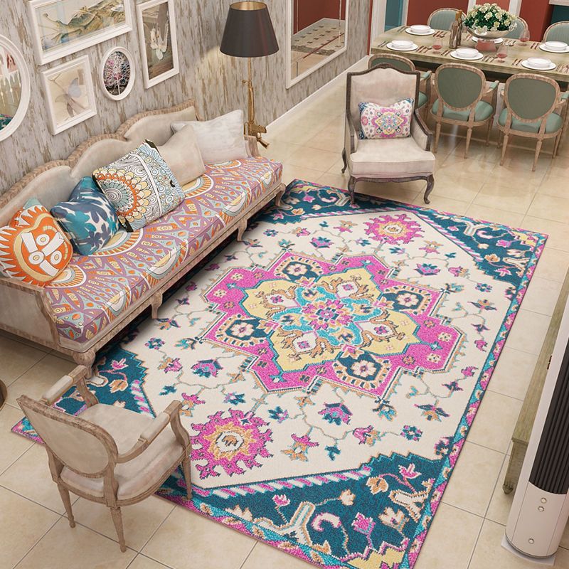 Cute Kids Room Rug Multi-Color Animal Pattern Rug Synthetics Anti-Slip Backing Easy Care Carpet