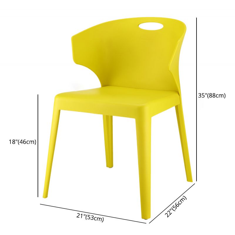 Contemporary Style Plastic Dining Room Chair Multicolor Wingback Side Chair
