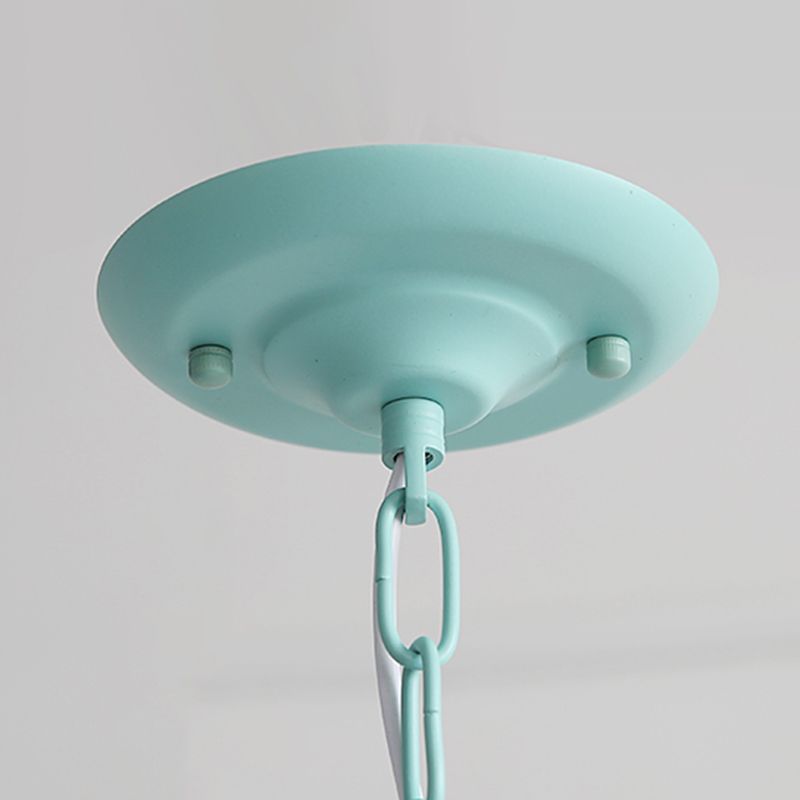 Stile moderno a soffitto verde lampadario braccio in metallo a 5 luci di illuminazione a pendente