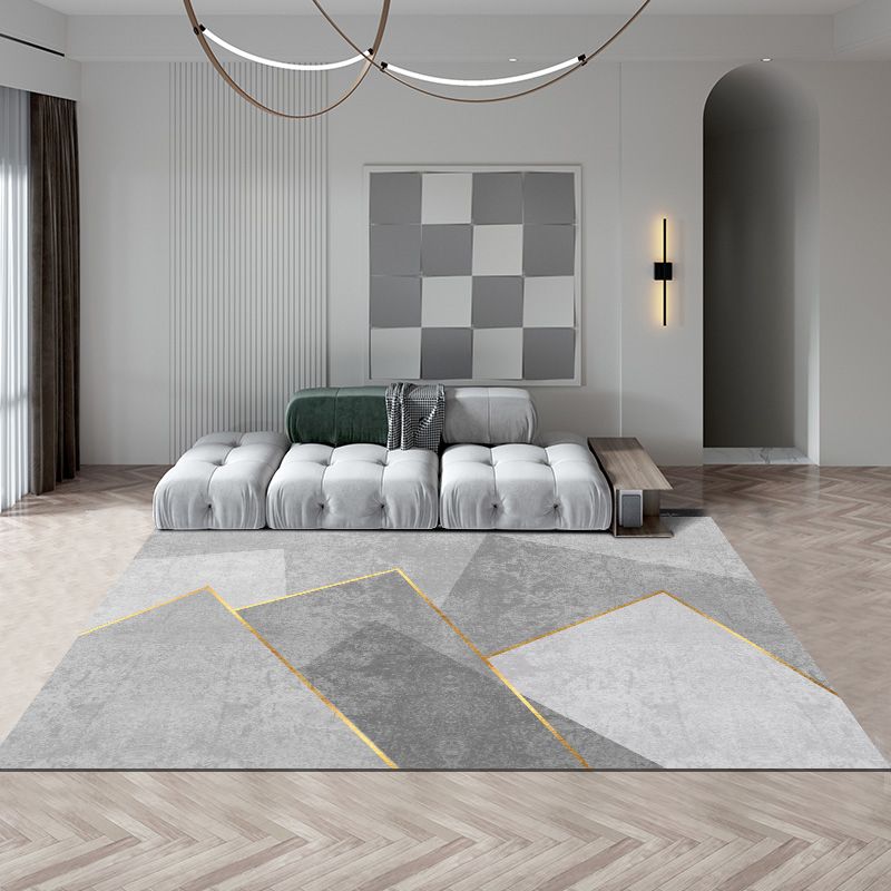 Distressed Graphic Print Rug Polyester Carpet Non-Slip Backing Indoor Rug for Living Room