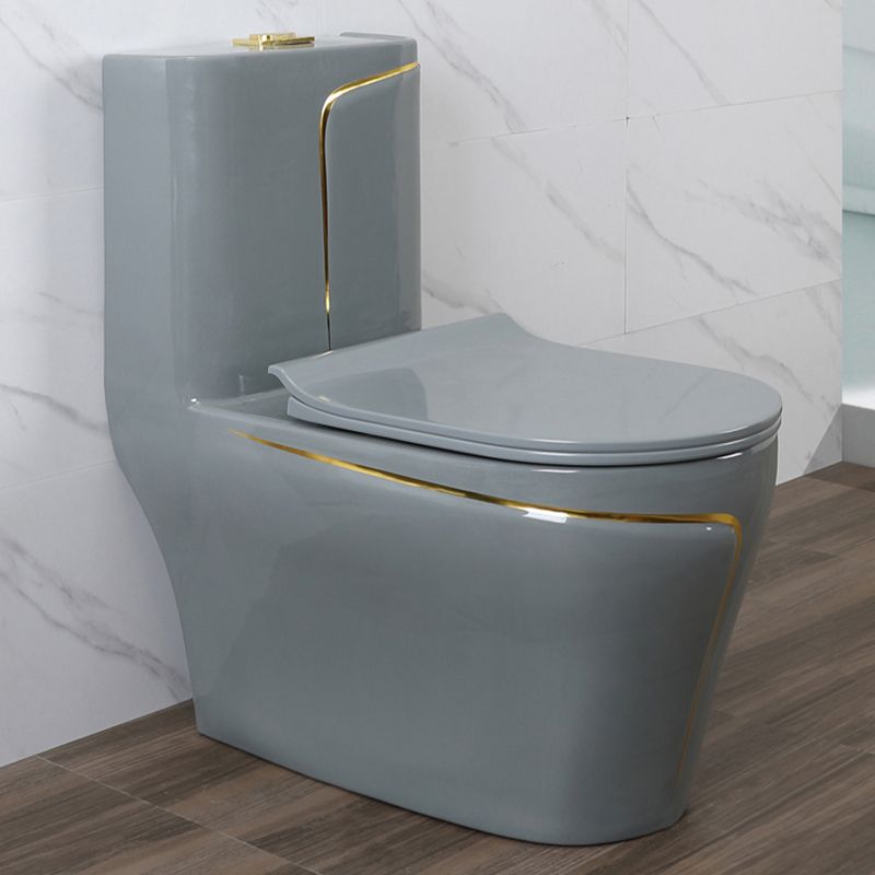 Traditional Floor Mount Toilet Bowl Skirted Toilet with Seat for Bathroom