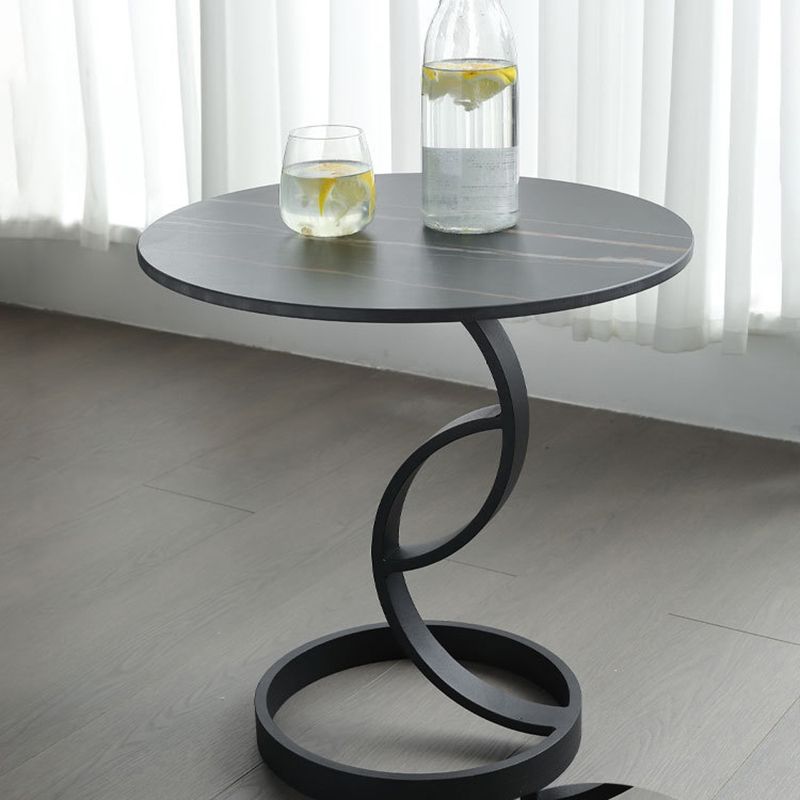 Stone Square Accent Side Table 20.87-In Tall Abstract Side End Table