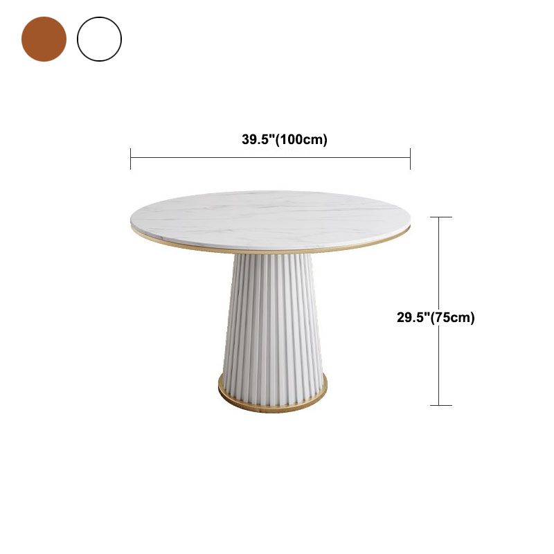 Traditional Luxury Dining Table White Sintered Stone Table for Home