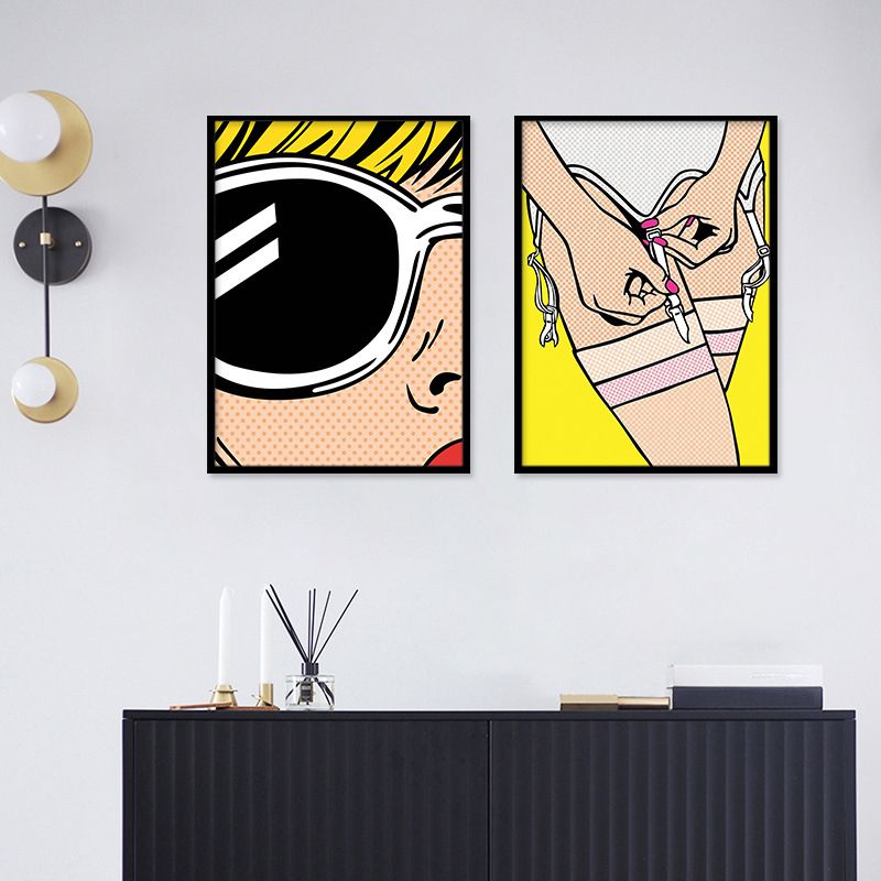 Hedendaagse Lady Wall Art voor Salon Canvas in lichte kleur, meerdere maten beschikbaar