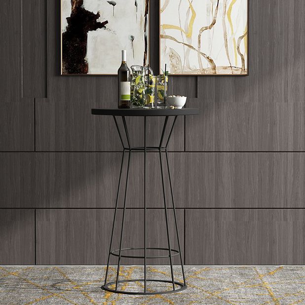 Solid Wood Bar Table Round Dining Table - 23.6" L X 23.6" W X 41.3" H