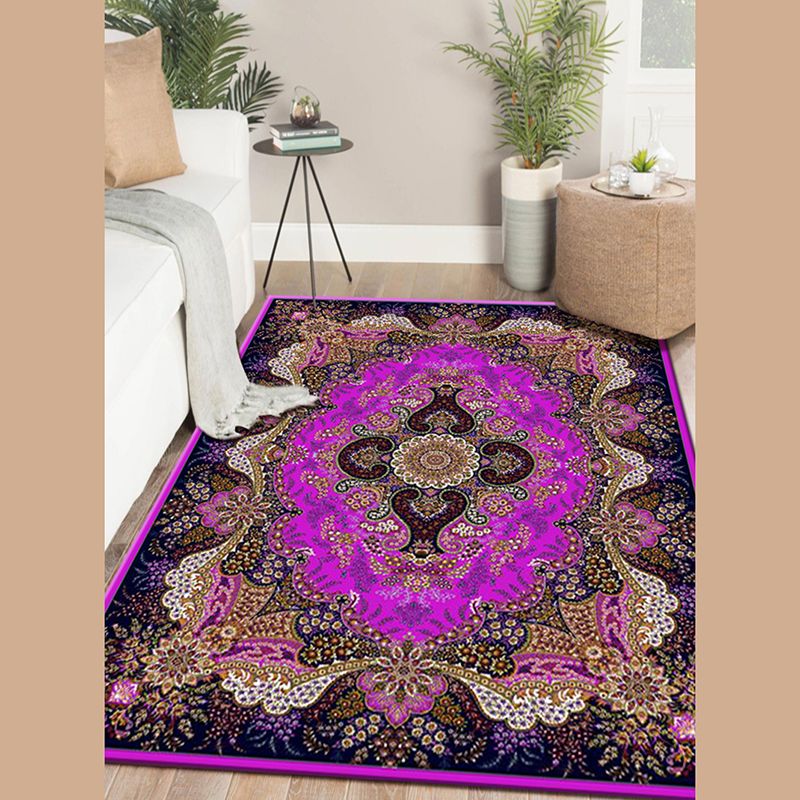 Blue Vintage Rapage Polyester Medallion Carpet Not Area Rison pour le salon