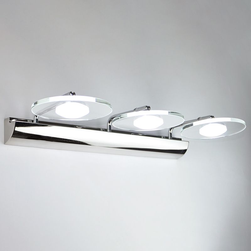 Modern Style Round LED Wall Lamps Clear Crystal Multi-Light Mirror Wall Lighting Ideas