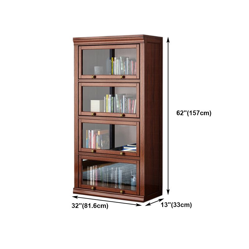 Wooden Closed Back Standard Bookcase Contemporary Style Bookshelf for Home Office