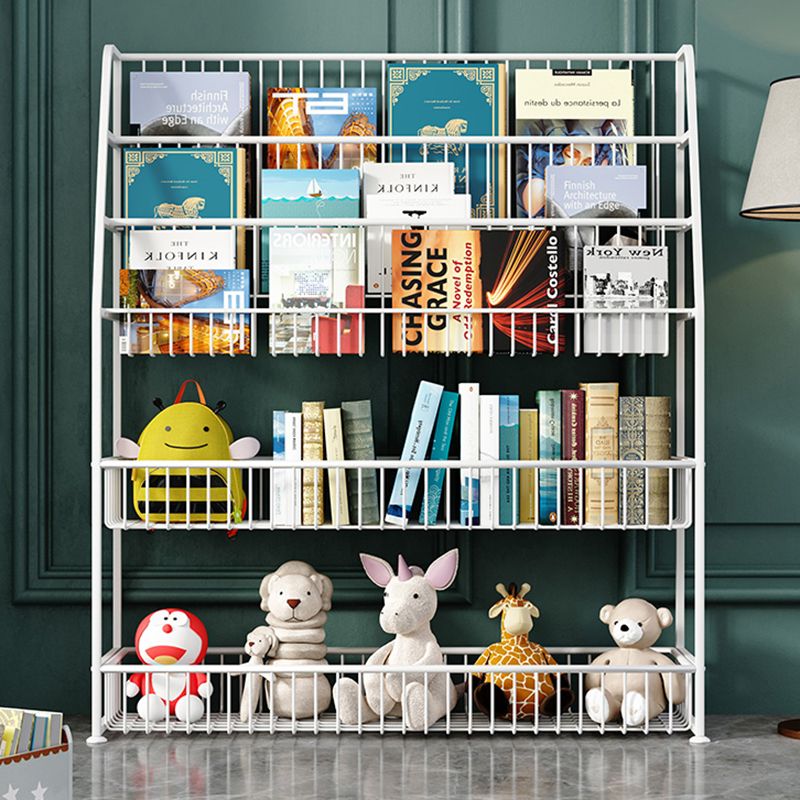 Office Closed Bookshelf Modern Metal Bookcase with Rectangle Shelves