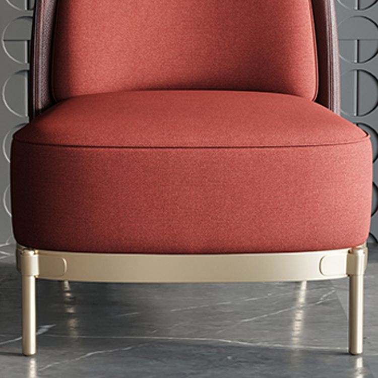 Armless Chair 31.49" Wide Faux Leather and Linen Chair for Living Room