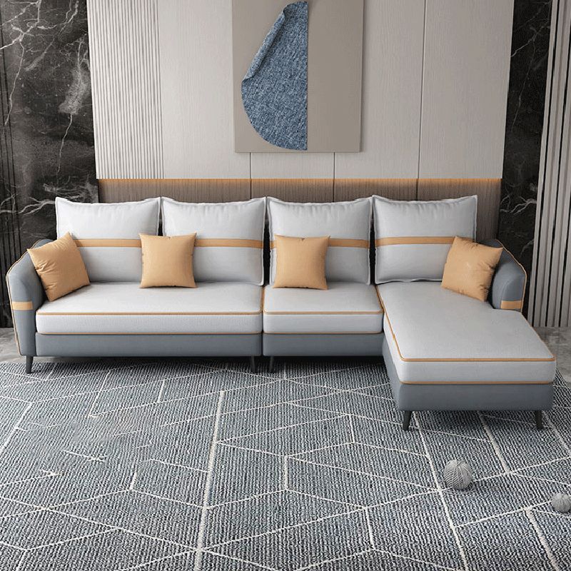 L-shape 4-seat 29.52" H Sectional Modern Flared Arm Sectional