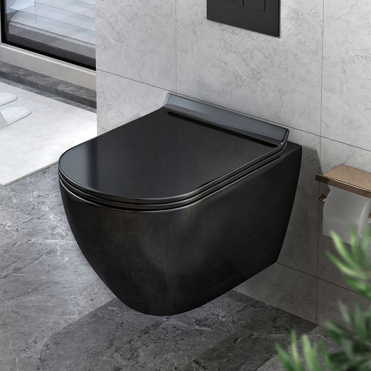 Wall Mount All-In-One Toilet Bowl Porcelain Contemporary Flush Toilet