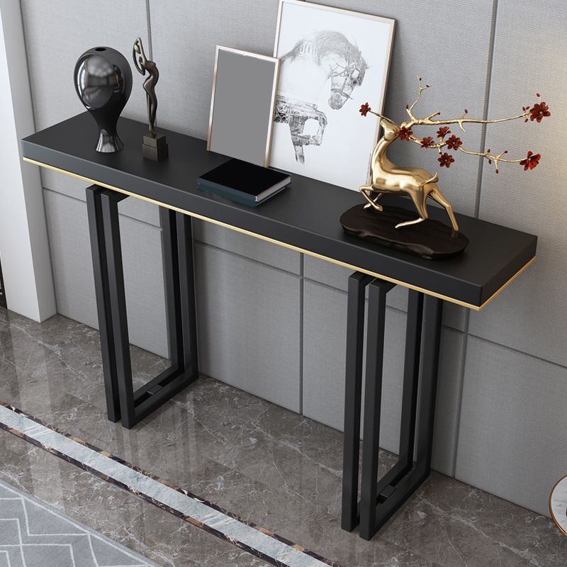 Contemporary Marble 4 Legs Console Table Rectangle Scratch Resistant Sofa Table