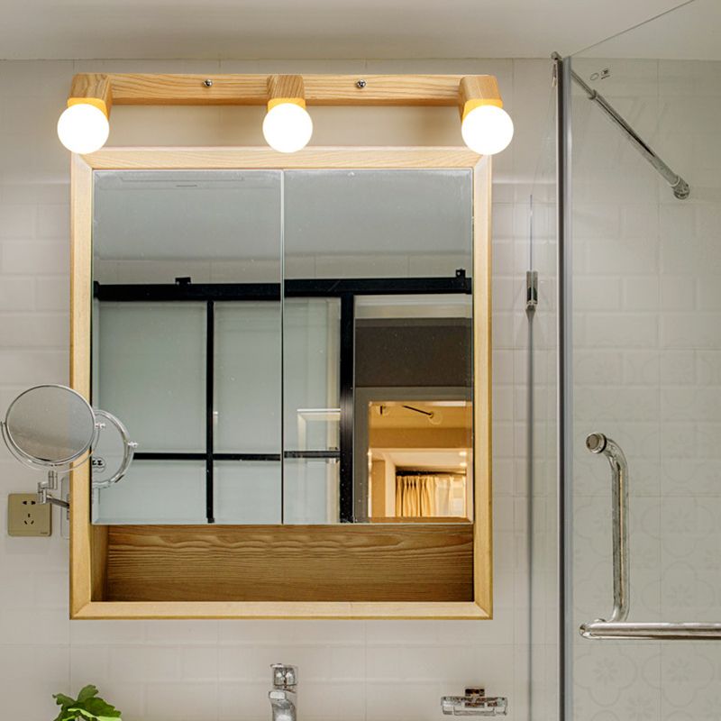 Fissaggi di illuminazione per vanità geometriche in stile moderno Stile con parete vanità in legno Sconce