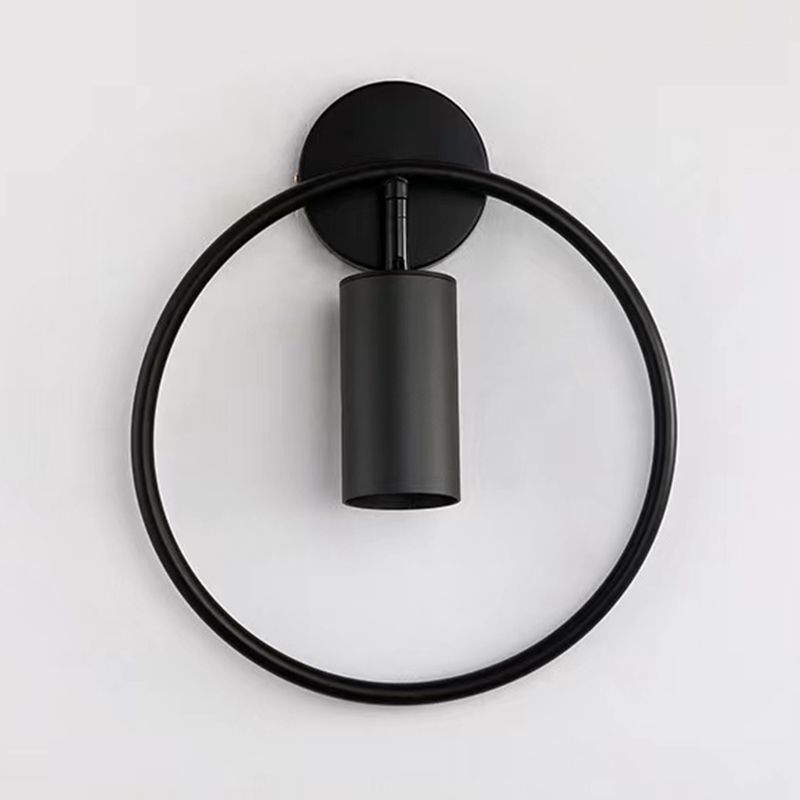 Black/Golden Single Modern Wall Mounted Sconce Metallic Wall Light