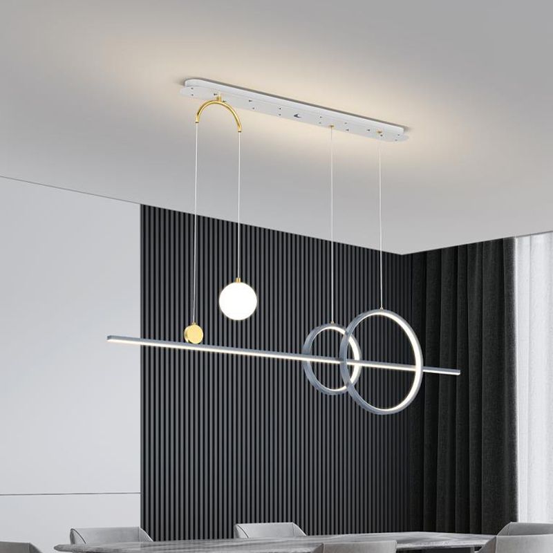 5-Light Modernism Kitchen Island Lighting Golden/Black/Blue LED Island Pendant Lighting