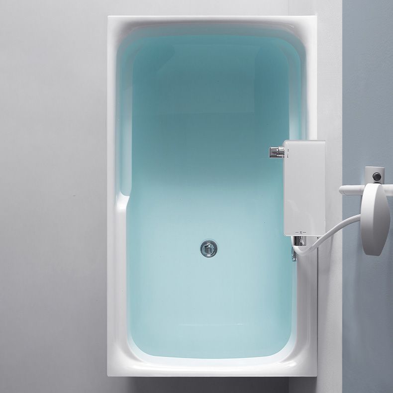White Acrylic Soaking Bathtub Bathroom Rectangular Modern Bath Tub