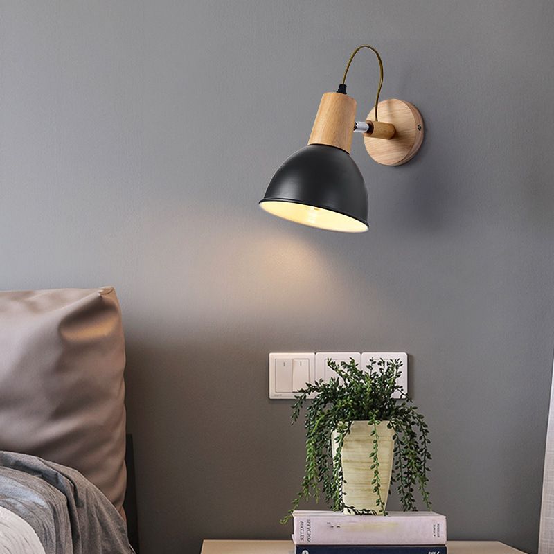 Nordic Style Wall Light Geometry Rotatable Colorful Wall Lamp with Iron Shade for Bedroom