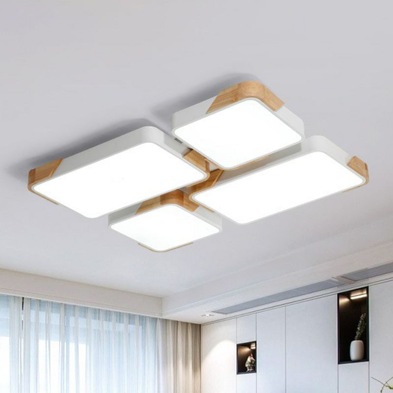 Rectángulo de empalme nórdico de vaciado de luz de techo de techo de luz de techo LED de iluminación de montaje de LED