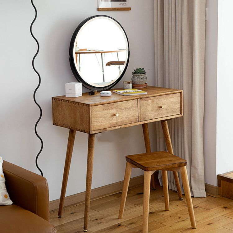 Contemporary Solid Wood Make-up Vanity Home Vanity Desk with Mirror