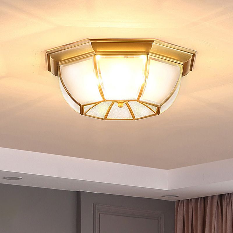 Octagon-Einbauleuchte Schlichte Deckenleuchte aus Goldglas