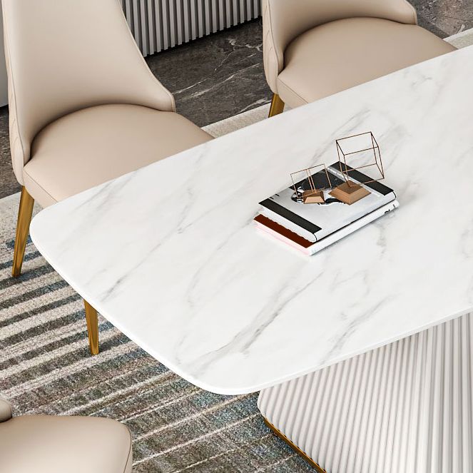 Glam 1/2/5/7 Pieces Dining Set Rectangle Sintered Stone Dining Furniture Set