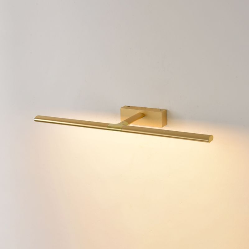 Metal Linear Shape Wall Sconce Modern Style 1 Light Mirror Wall Mount Light for Bathroom