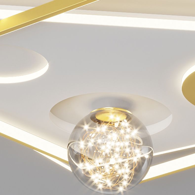 Modern Lighting Fixture LED Flush Mounted Ceiling Lights with Glass Shade