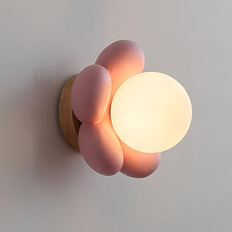 White/Pink Wood Lighting Modernism Wall Light for Foyer Home