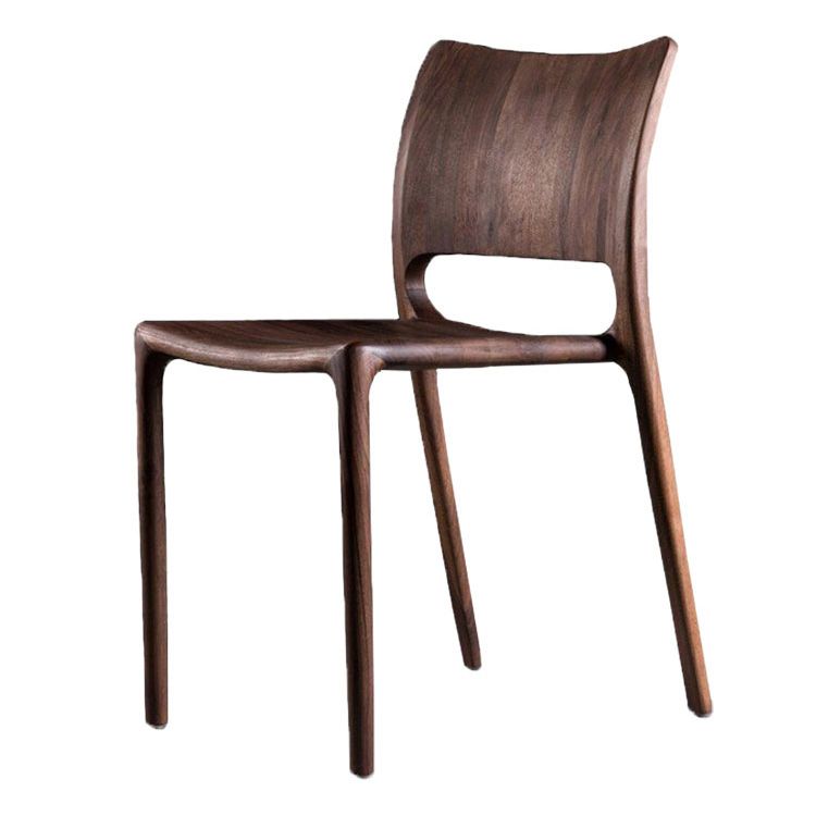 Industrial Home Indoor Side Chair Open Back Dining Wood Chair