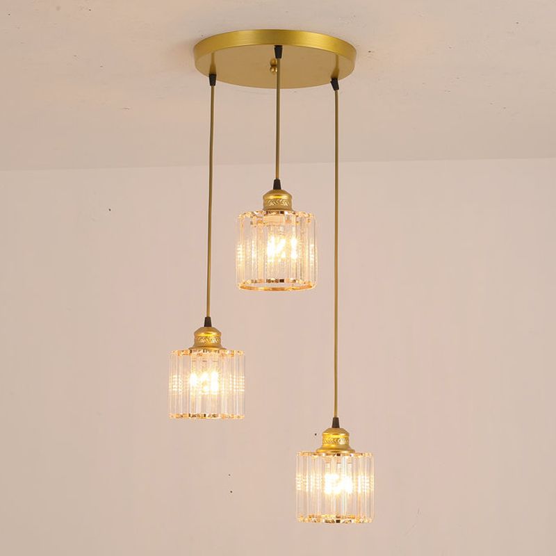 Modern Style Geometry Shape Hanging Lights Crystal Hanging Light Fixtures