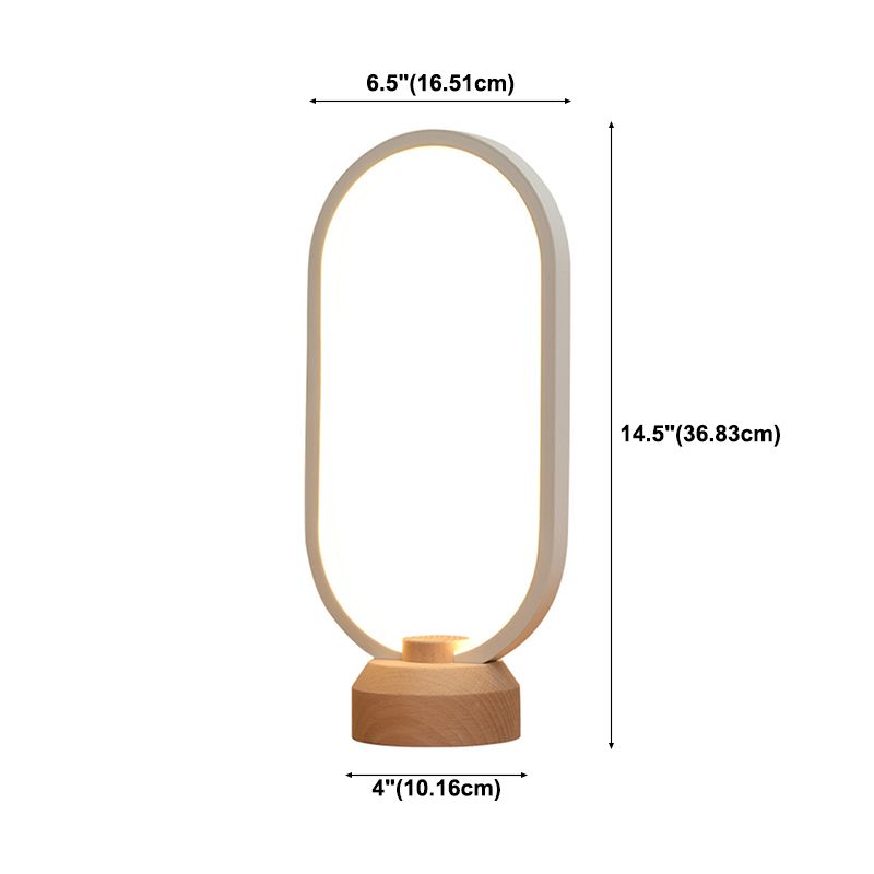 Moderne tafellamp met 1 licht met USB-poort lineair tafellicht voor slaapkamer